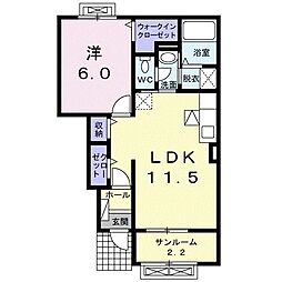 メゾンナチュール 1LDKの間取図画像
