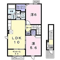 グランジェロ3 2LDKの間取図画像
