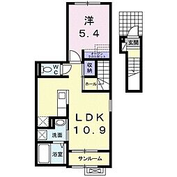 メゾンウィングウエスト 1LDKの間取図画像