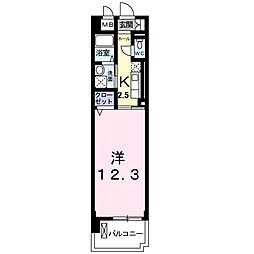 プラシード 1Kの間取図画像