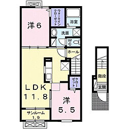 ラ・スタシオンβ 2LDKの間取図画像