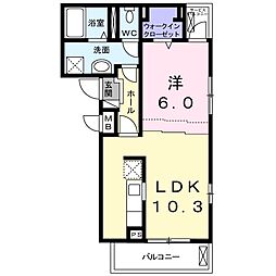 アイランドヒルズ 1LDKの間取図画像