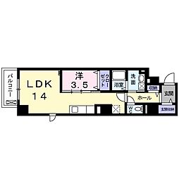 グーラテースU.H.Y 1LDKの間取図画像