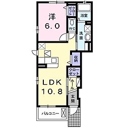 エトワール 1LDKの間取図画像