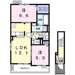 J-フォレスト3 2LDKの間取図画像