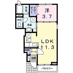 セレーノ・K 1LDKの間取図画像