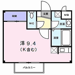 シンシア21.N.M ワンルームの間取図画像