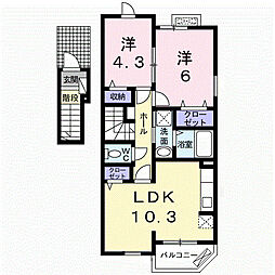 イルマーレ 2LDKの間取図画像