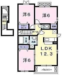 ノービレアビターレB 3LDKの間取図画像