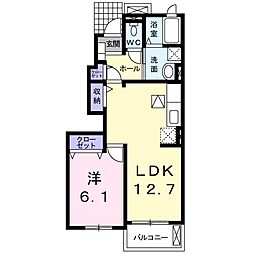 エスポワールA 1LDKの間取図画像