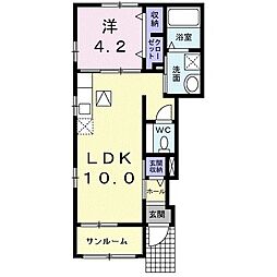 サン・リヴァー小松原 1LDKの間取図画像