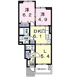 エスポワールNorth 2LDKの間取図画像