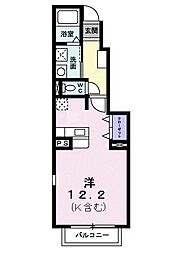 ソレイユ・光 1階ワンルームの間取り