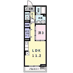 フランコリーヌ 1LDKの間取図画像