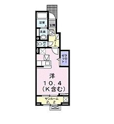 サンフォレスタ2 ワンルームの間取図画像
