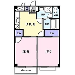 サイレント450 2DKの間取図画像