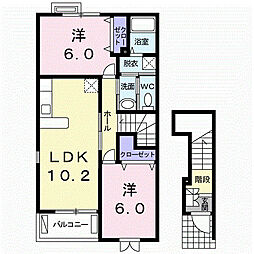 ボヌール・ポルト 2LDKの間取図画像