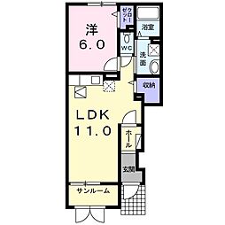 プライム 1LDKの間取図画像