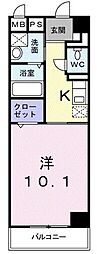 コージーコート加美 1Kの間取図画像
