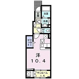 グランカーサドゥ ワンルームの間取図画像