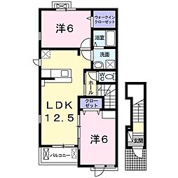 アライブ和泉中央 2LDKの間取図画像