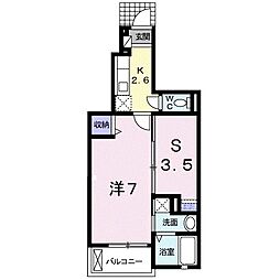 ビューラ塩津南田 1SKの間取図画像