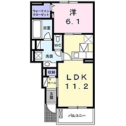 ラブリーケイ3 1LDKの間取図画像