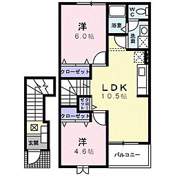 メゾン・アムール 2LDKの間取図画像