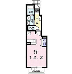 ソレイユ下川原 ワンルームの間取図画像