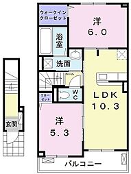 パインスマイル 2LDKの間取図画像