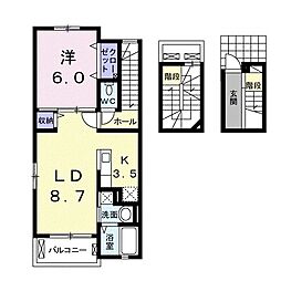 クレッシェンド6 1LDKの間取図画像