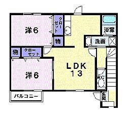 アヴァンティ 2LDKの間取図画像