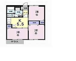 シャルマン北川毛Ａ 1階3Kの間取り