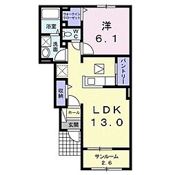 フォルシュ近見C棟 1LDKの間取図画像