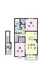カーサ・カルム 2LDKの間取図画像