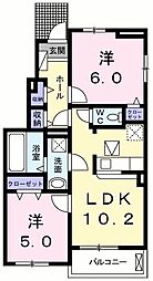 グラシアスのいち 2LDKの間取図画像