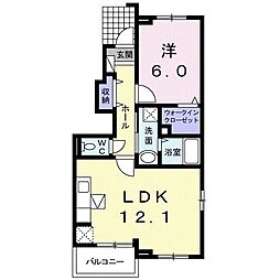 グレイス・ガーデン3 1LDKの間取図画像