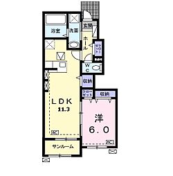 プルミエール 1LDKの間取図画像