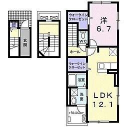 セイバリーK3 1LDKの間取図画像