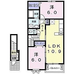 ベルフール 2LDKの間取図画像