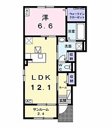 プリマヴェーラ 1LDKの間取図画像