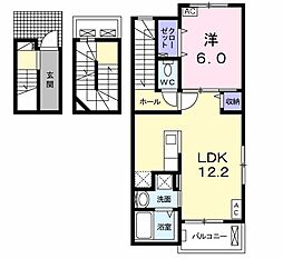 シュエットドゥ 1LDKの間取図画像