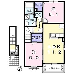 ブルームテラス 2LDKの間取図画像