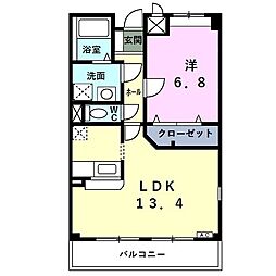 メゾンアルカンシエル 1LDKの間取図画像