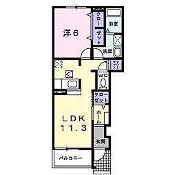 アルモニーA 1LDKの間取図画像