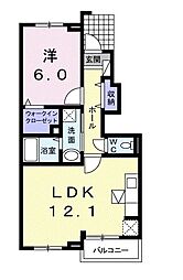 サンロードＡ 1階1LDKの間取り