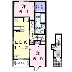 サンライト・パレス3 2LDKの間取図画像