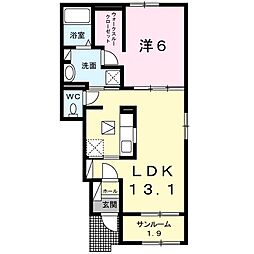 シュプレイムA 1LDKの間取図画像