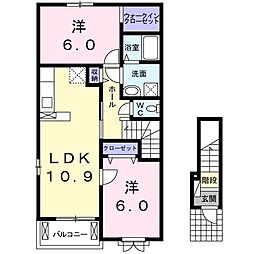 スペランツァ 2階2LDKの間取り