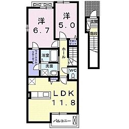 カサブランカB 2LDKの間取図画像